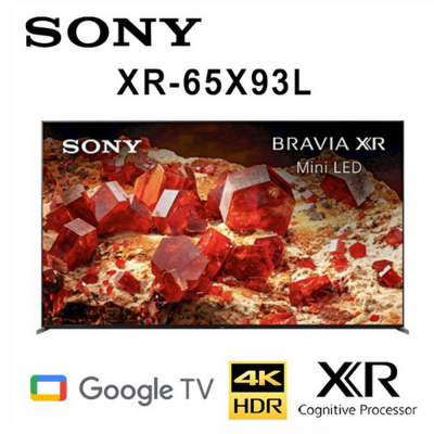SONY XR-65X93L 65吋4K美規中文介面Mini LED智慧電視 保固2年基本安裝 另有XR-85X93L