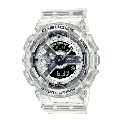 【CASIO 卡西歐 】G-SHOCK 40週年限定 獨特透視錶面 半透明 經典雙顯 GA-114RX-7A_51.2mm