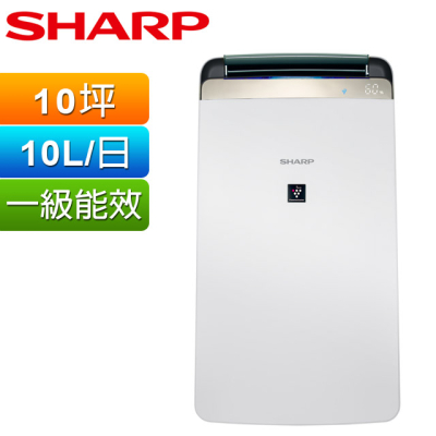 【SHARP夏普】 10公升一級能效衣物乾燥HEPA空氣淨化除濕機(DW-J10FT-W)