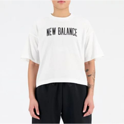 【New Balance】短版圓領短袖上衣_女性_白色_WT33172WT