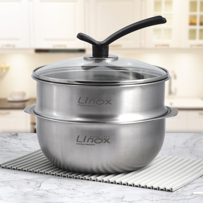 【一品川流】LINOX 316不鏽鋼懸浮氣膜不沾蒸鍋-小-20cm-1組