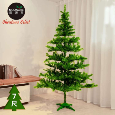 【摩達客】耶誕★台製7尺/7呎(210cm)特仕幸福型綠色聖誕樹裸樹 (不含配件不含燈)本島免運費