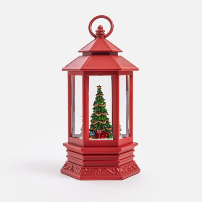 【HOLA】奧可利LED亮粉音樂擺飾 聖誕樹紅