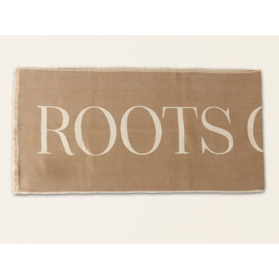 【Roots】配件_舒適生活系列 經典文字LOGO圍巾_米白色(RS42030201-017)