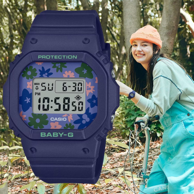 【CASIO】BABY-G 花漾復古電子腕錶 BGD-565RP-2