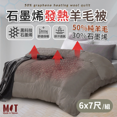 【家購網嚴選】石墨烯羊毛被(台灣製) 6X7尺