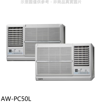 聲寶【AW-PC50L】定頻左吹窗型冷氣(含標準安裝)(7-11商品卡2100元)