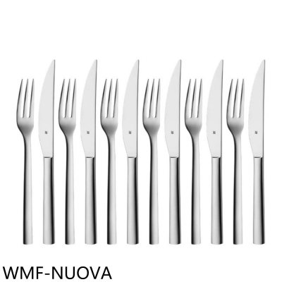 WMF【WMF-NUOVA】不鏽鋼NUOVA牛排刀叉12件組贈