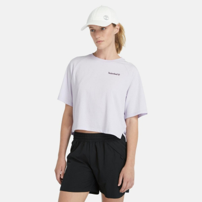 【Timberland】女款粉紫色吸濕排汗短袖 T 恤|A5VBYEG3