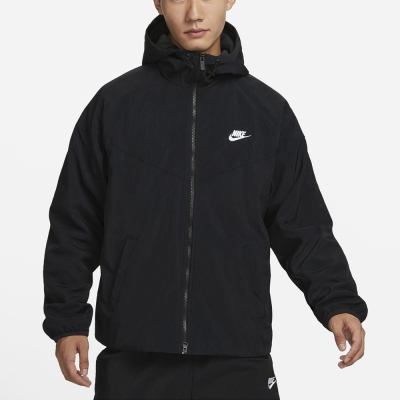 【Nike】NK WR WINTER WVN HD JKT [FB8619-010] 男 連帽 外套 毛絨 保暖 休閒 黑