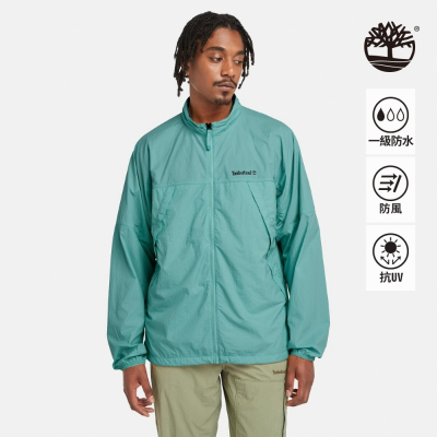 【Timberland】男款藍綠色抗UV防風外套|A41R5CL6
