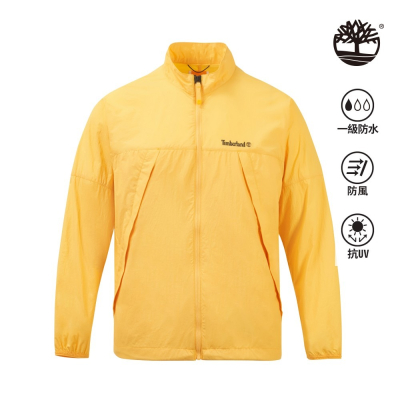 【Timberland】男款亮黃色抗UV防風外套|A41R5EG4